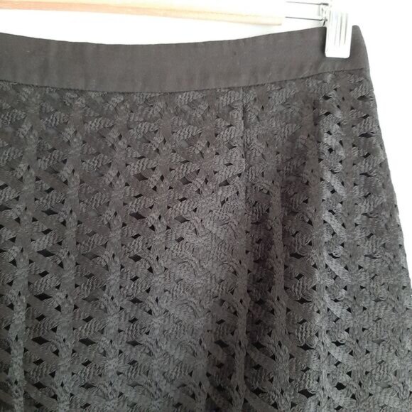 C/MEO / Collective Silver Bells Woven Texture Midi Length Skirt Black Sz M - Picture 8 of 16
